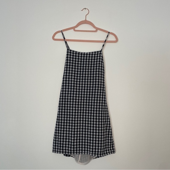 American Eagle Gingham Cutout Mini Dress | Tie Back | Adjustable Straps | Size S - Picture 2 of 6